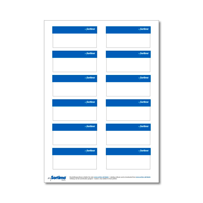 Adhesive labels, blue, for BOXXes/cases/clips 12 in number (1 sheet)