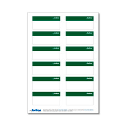 Adhesive labels, green, for BOXXes/cases/clips 12 in number. (1 sheet)