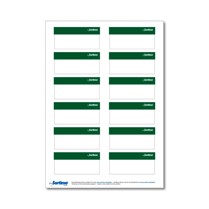 Adhesive labels, green, for BOXXes/cases/clips 12 in number. (1 sheet)